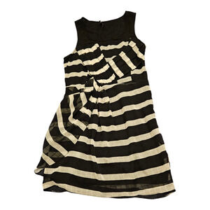 Zio Large Black and White Striped Sleeveless Short Dress